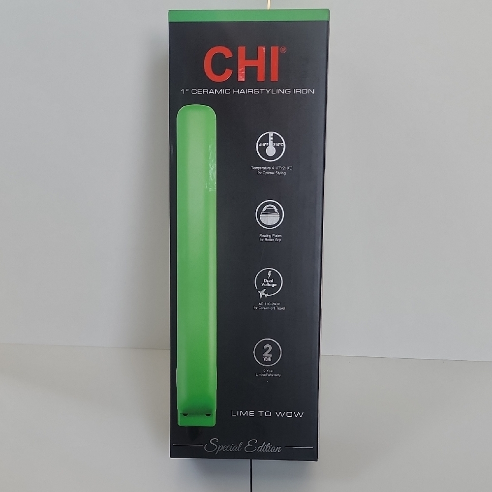 CHI - Lime Green 1" Ceramic Hairstyling Iron NEW!